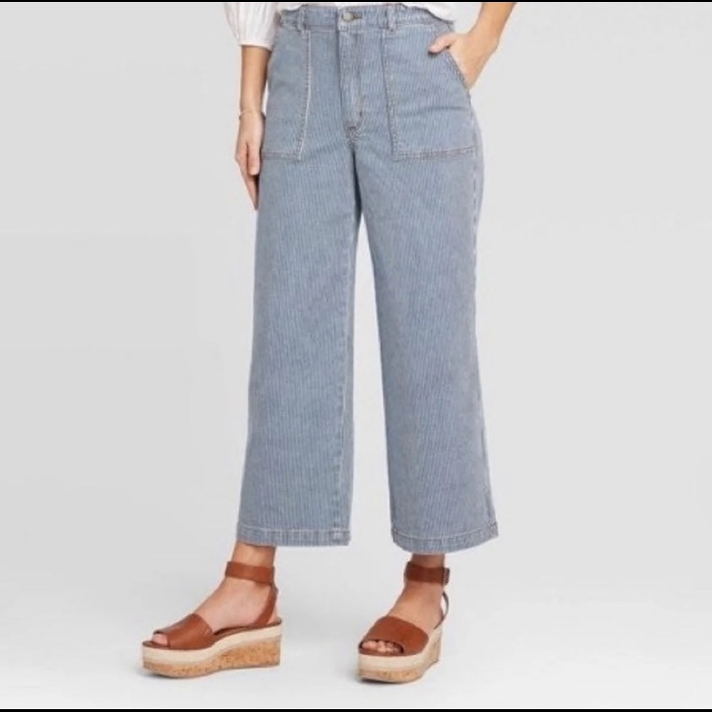 Universal thread wide leg striped jeans